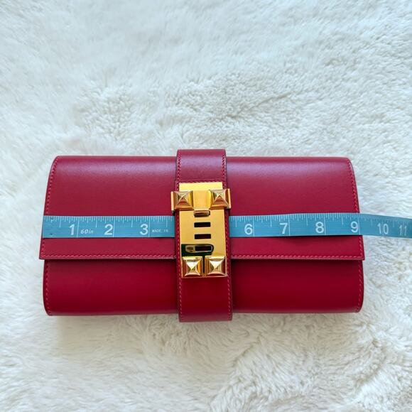 NEW!!! Hermès Hermes Red Medor Leather Clutch Bag Authentic Retail 8500$ - Picture 5 of 9